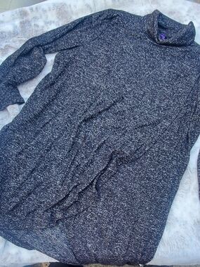 NWOT Seraphine Black & White Marbled Turtleneck Nursing Sweater